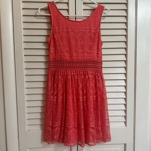 Coral Lace Dress